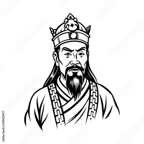 Wallpaper Mural Huangdi god illustration in vintage style Torontodigital.ca