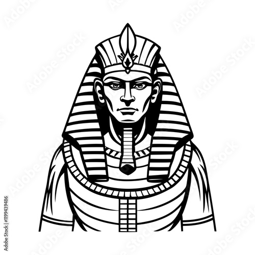 A vintage style illustration of egyptian horus god
