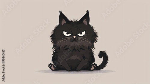 Disgruntled Cat Sitting Up Showing Middle Finger Gesture