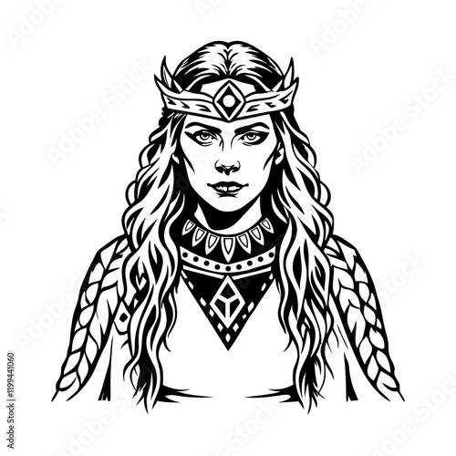A vintage style aesir god illustration