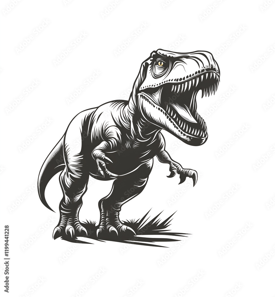 Silhouette of a T-Rex on a white background Silhouette of a T-Rex on a white background