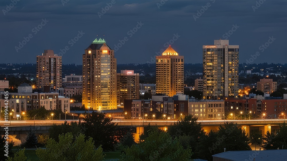 Obraz premium Kitchener, Ontario, Canada Downtown City Skyline