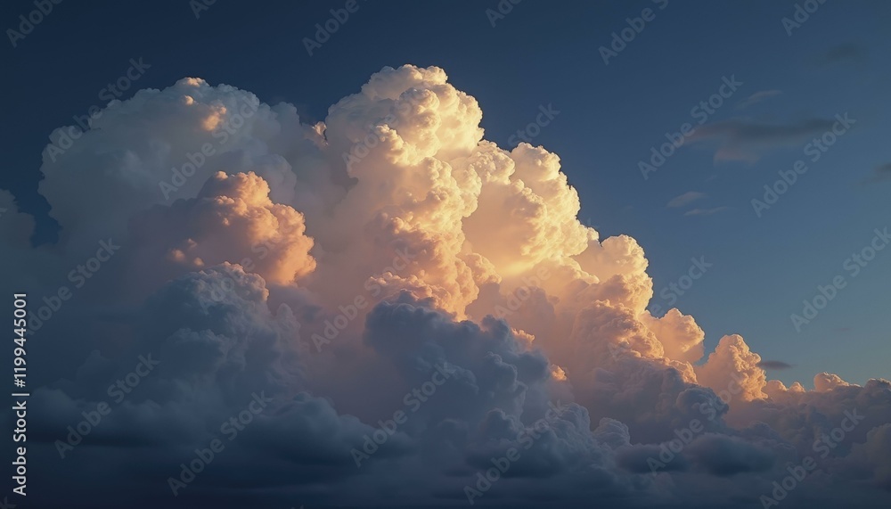 Sunset sky with towering cumulus clouds glowing warmly in golden light, serene and awe inspiring, Wide Shot, Sunset Sunset sky with towering cumulus clouds glowing warmly in golden light, serene and awe inspiring, Wide Shot, Sunset