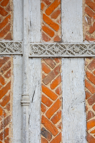 Exterior Detail of Paycockes House in Coggeshall, Essex photo