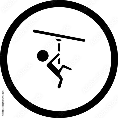 Zip Line Vector Icon Design