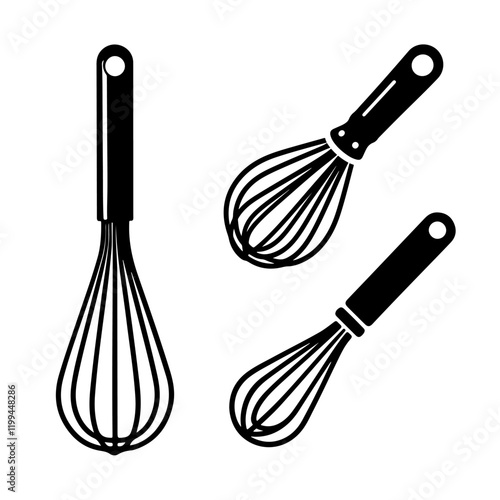 vector black and white Whisk illustration