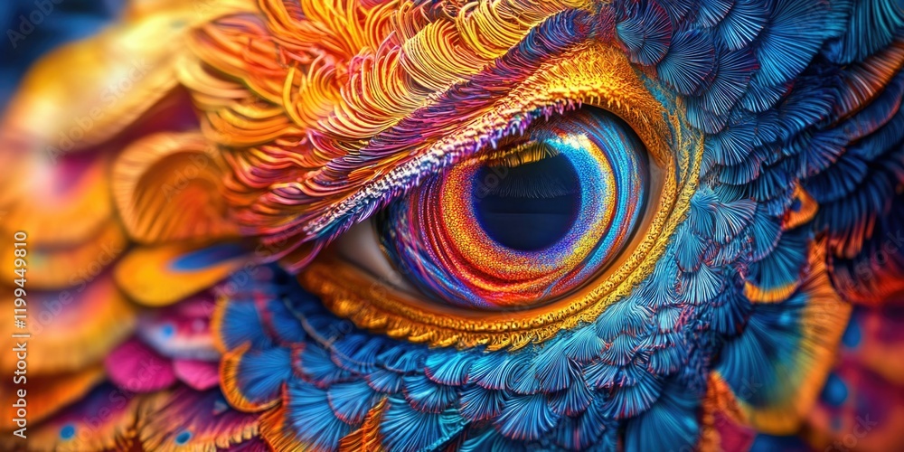 Obraz premium Vivid Peacock Feather Abstract Art