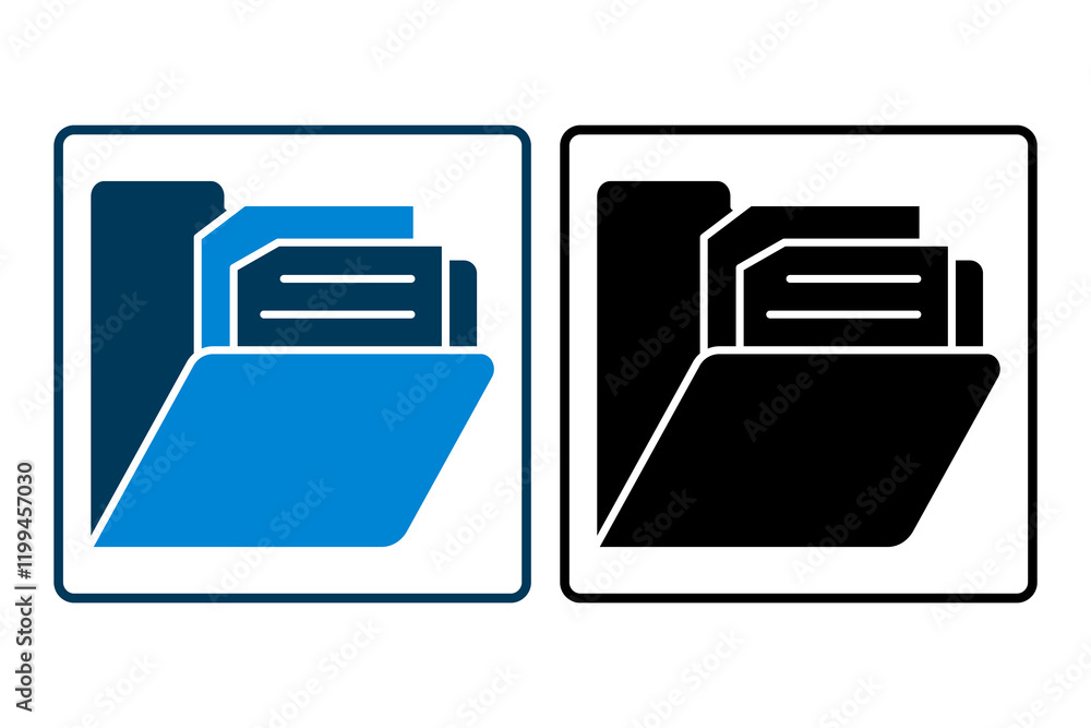 File Folder icon. icon related to Office. suitable for web site, app, user interfaces, printable etc. solid icon style. simple vector design editable File Folder icon. icon related to Office. suitable for web site, app, user interfaces, printable etc. solid icon style. simple vector design editable