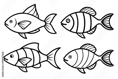 Fish Line Art Vector Bundle