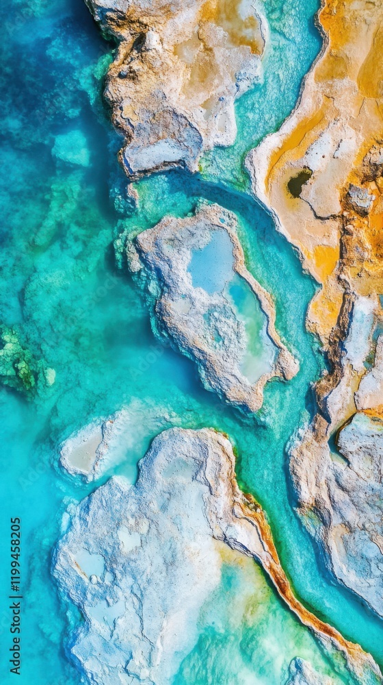 River delta aerial view showing pollution runoff into the sea with natural lighting contrast River delta aerial view showing pollution runoff into the sea with natural lighting contrast