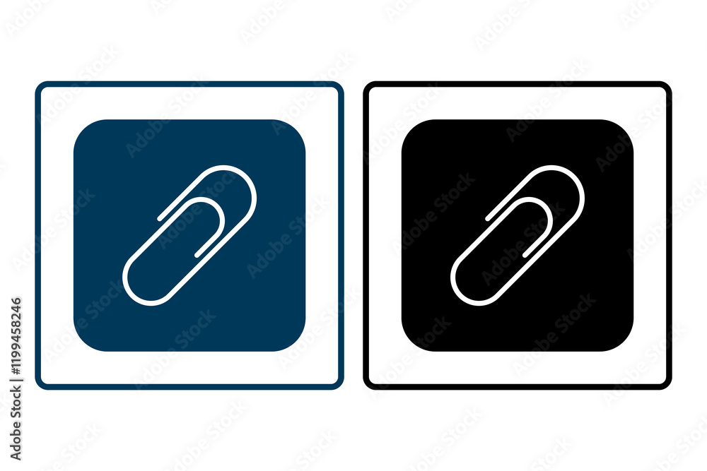 Paper Clip icon. icon related to Office. suitable for web site, app, user interfaces, printable etc. solid icon style. simple vector design editable Paper Clip icon. icon related to Office. suitable for web site, app, user interfaces, printable etc. solid icon style. simple vector design editable