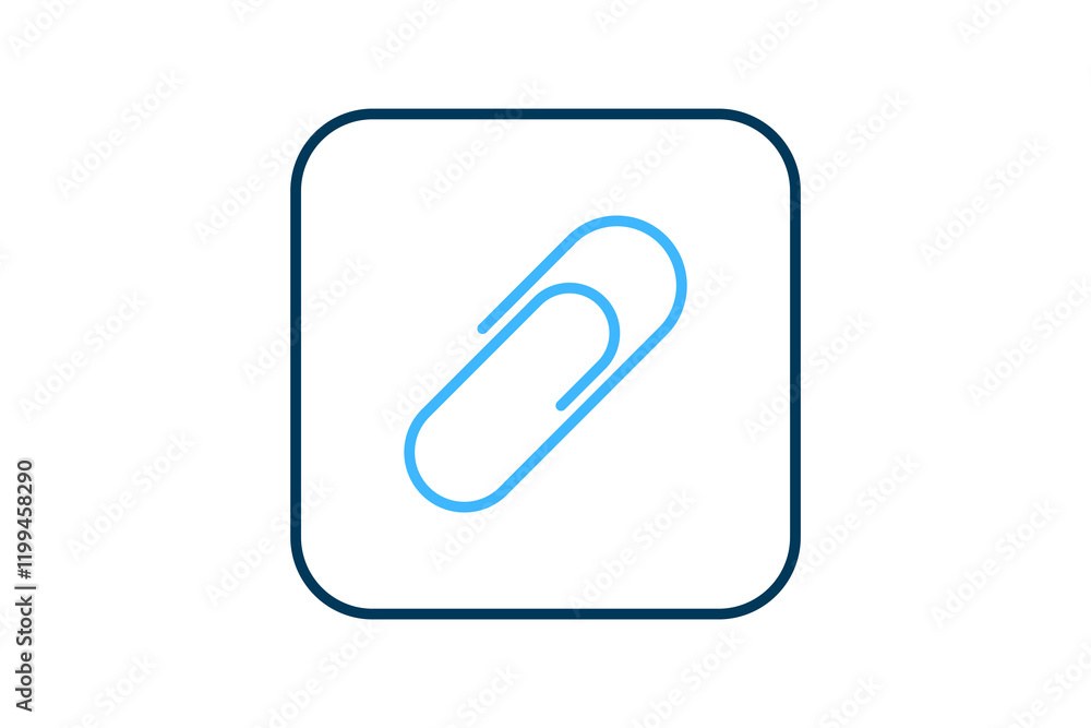 Paper Clip icon. icon related to Office. suitable for web site, app, user interfaces, printable etc. flat line icon style. simple vector design editable Paper Clip icon. icon related to Office. suitable for web site, app, user interfaces, printable etc. flat line icon style. simple vector design editable