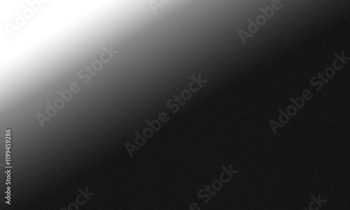 Black and grey gradient abstract background texture with noise or grain. Grunge background concept with transparent or white diagonal cutout	