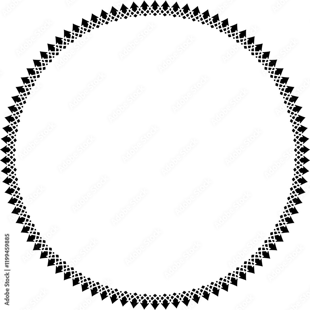 Round frame. Circle Ornamental decorative frame with floral element