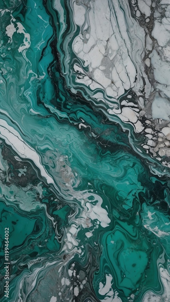 Obraz premium Marble surface background, turquoise, white, silver