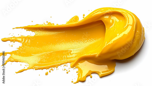 Yellow paint swirl, studio backdrop, design element photo