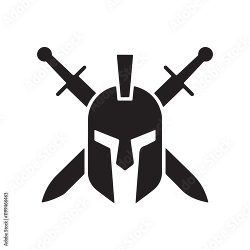 gladiators soldier spartan warrior cartoon character with helmet logo icon silhouette vector art flat design illustrations