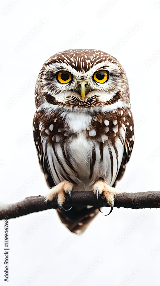 Fototapeta premium Captivating watercolor painting of an owl nature scene artistic display spotlight on wildlife