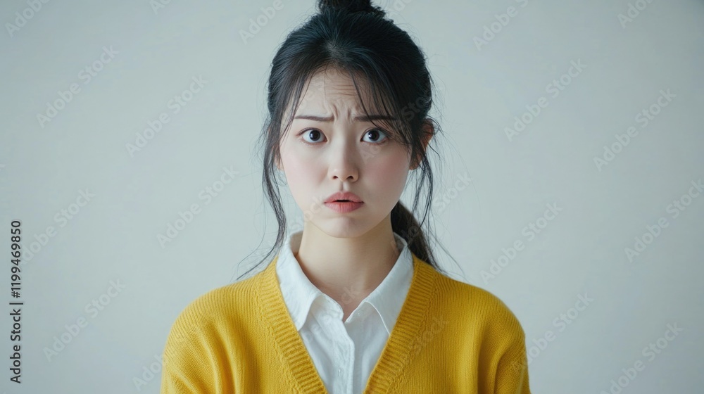 Contemplative Woman in a Vibrant Sweater Contemplative Woman in a Vibrant Sweater
