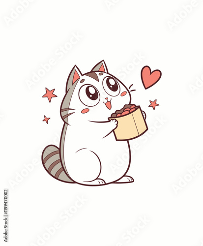 cute-white-and-black-sleeping-cat-vector 1.eps