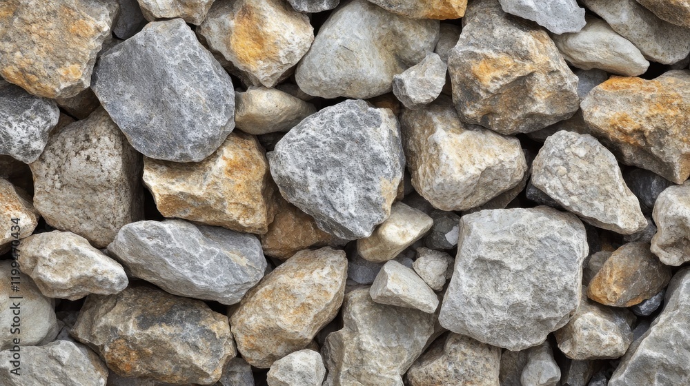 Close-up of various grey and beige stones. Close-up of various grey and beige stones.