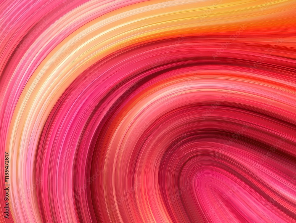 Naklejka premium A vibrant swirl of pink and orange hues, creating a dynamic, fluid pattern that evokes warmth and energy.