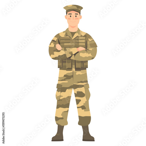 Soldier illustration camouflage military vector