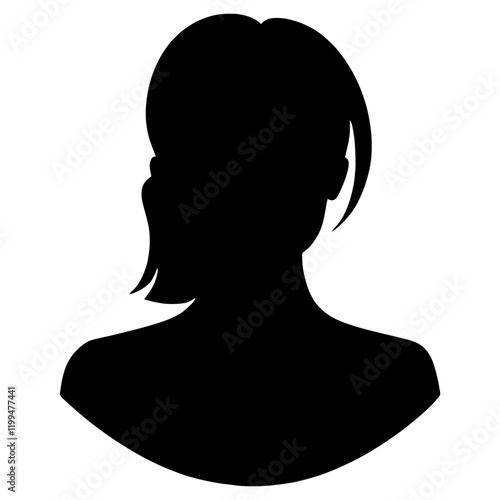 Silhouettes woman avatar icon illustration black head vector