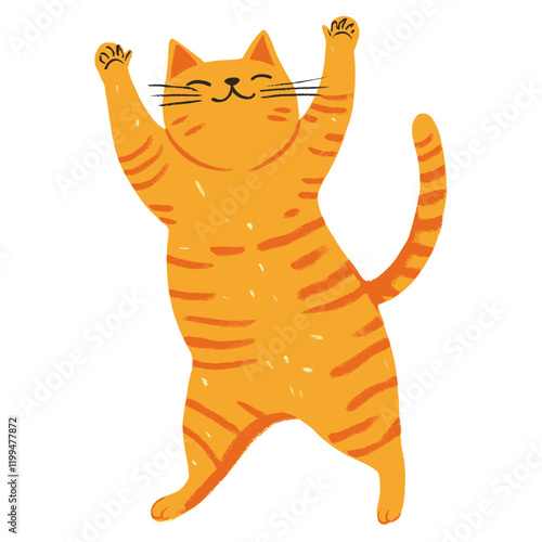 Orange cat dance illustration vegetable whiskers vector