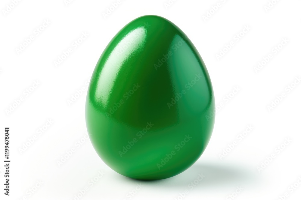Green Easter Egg - Traditional Christian Holiday Symbol Isolated on White Background Green Easter Egg - Traditional Christian Holiday Symbol Isolated on White Background