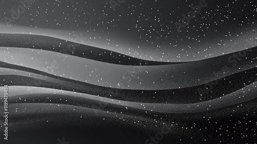 Gray grainy background, black white gradient grayscale abstract monochrome noise texture banner, header cover wallpaper backdrop design, Generative Ai