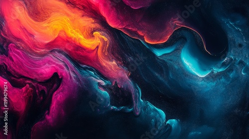 Abstract colorful swirling paint texture