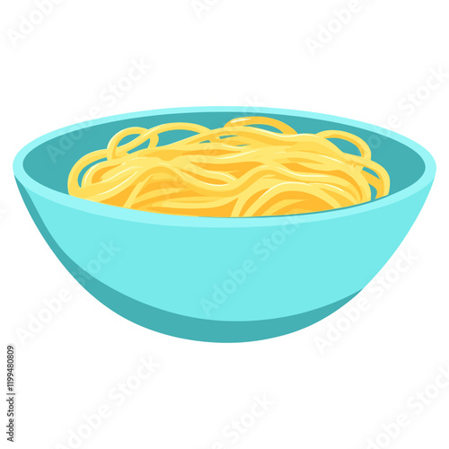 Noodle bowl illustration spaghetti simple vector