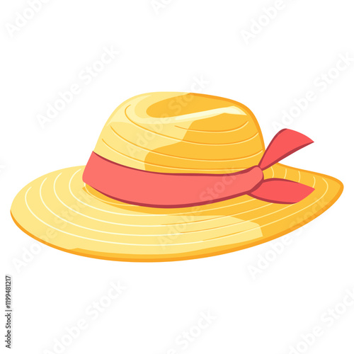 Summer hat illustration protection beachwear vector