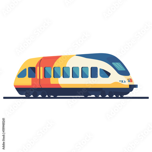 Train transportation illustration colorful vector