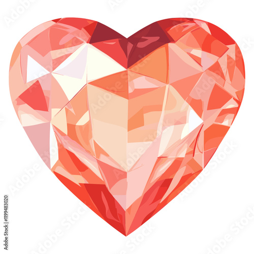 Diamond illustration gemstone heart vector