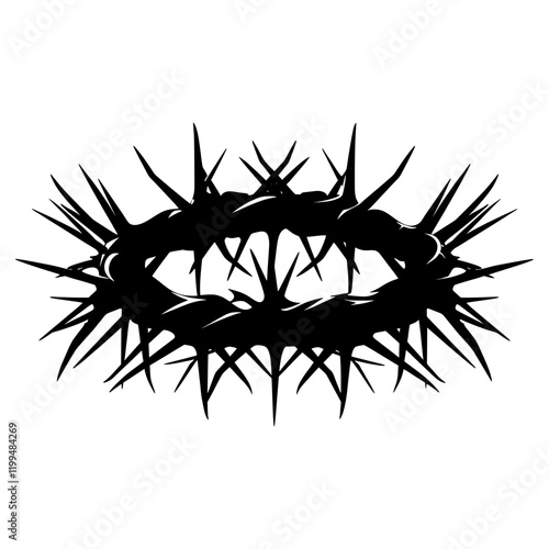 Crown of thorns silhouette symbol crown vector