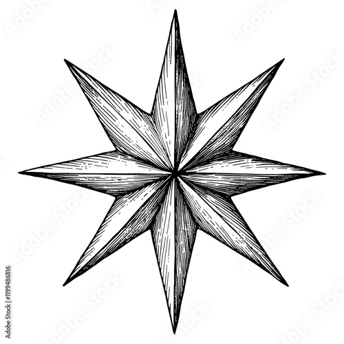 Eight-pointed star symbol illustration directional vector