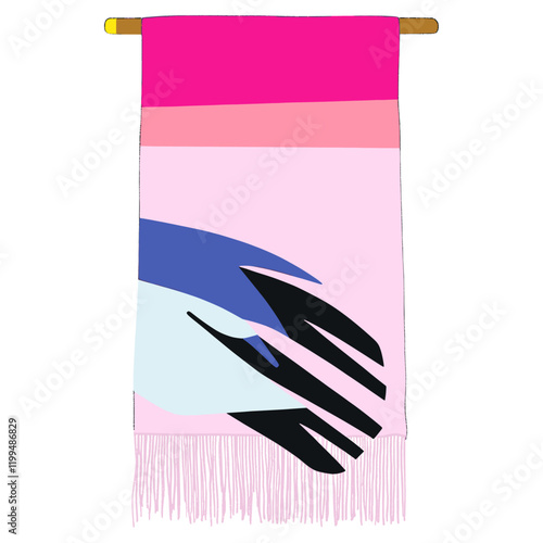 Beach towel decorative tapestry colorful vector