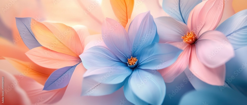 Fototapeta premium Vibrant floral arrangement featuring peonies and anemones against a soft background