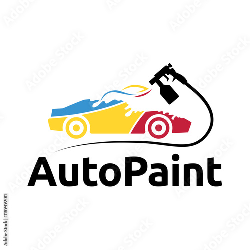 Car painting logo design vector illustration. Auto paint logo vector illustration,