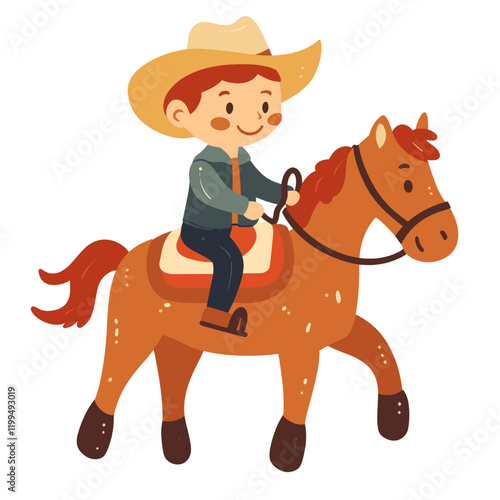 Riding a hourse illustration horse child vector