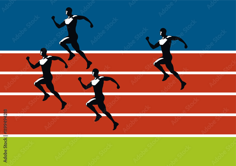 Obraz premium Athlete running and doing important exercises for health