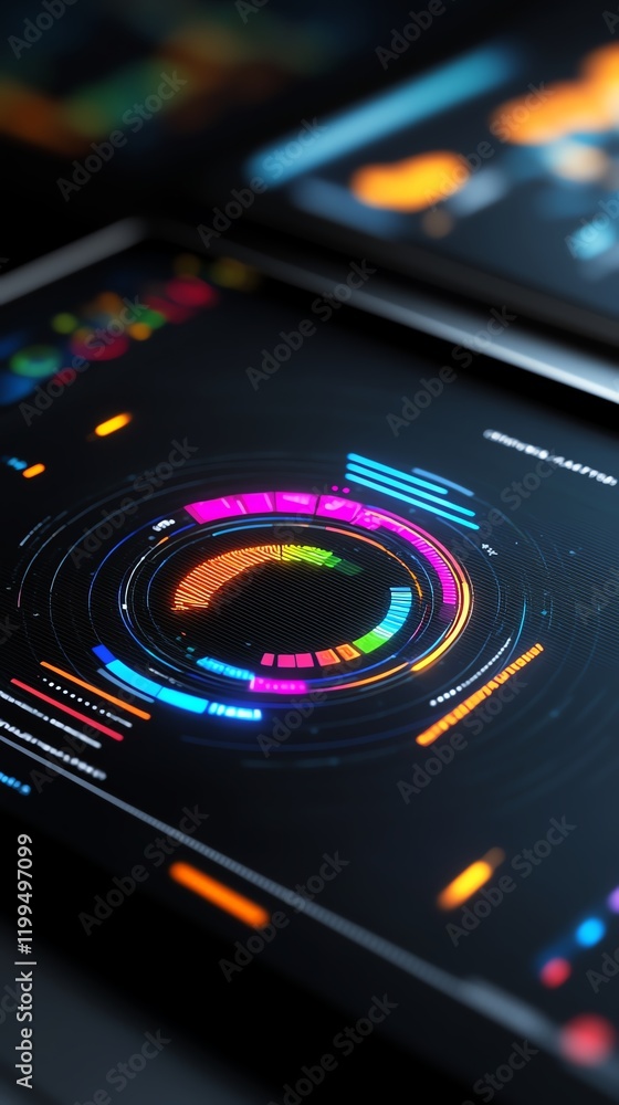 Executive workshop tools, glowing futuristic charts and visuals, seamless teamwork, 3D illustration Executive workshop tools, glowing futuristic charts and visuals, seamless teamwork, 3D illustration