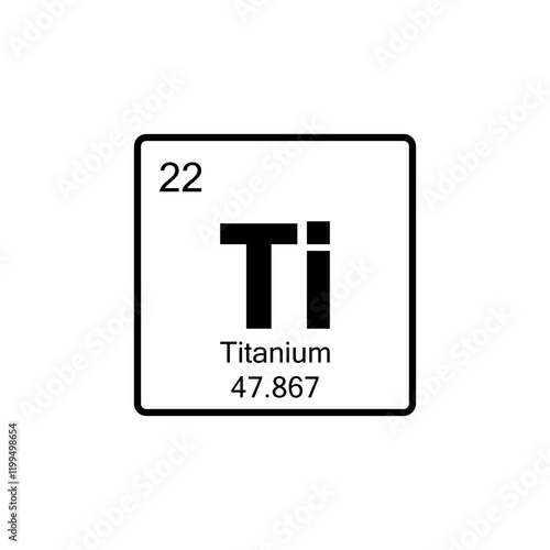 periodic table Titanium line icon