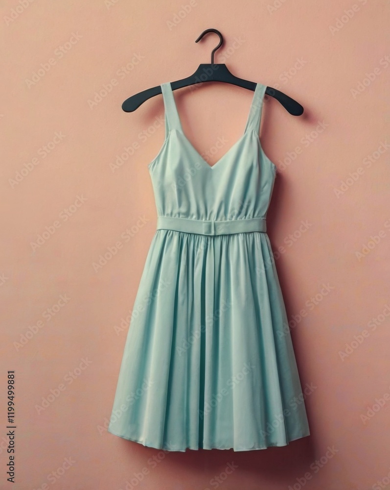 Obraz premium A green dress is hanging on a hanger