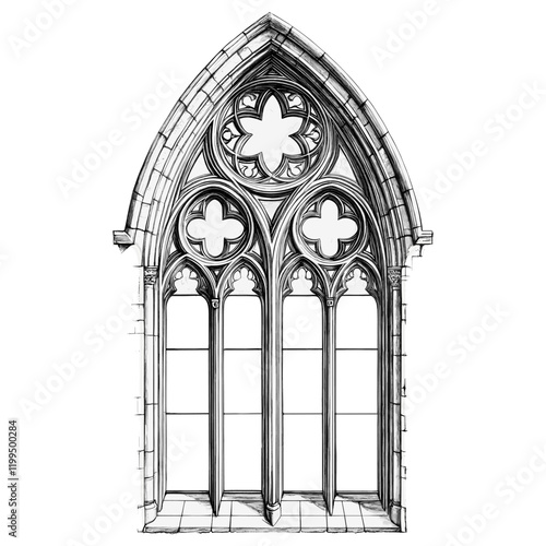 Church window drawing architectural architecture vector