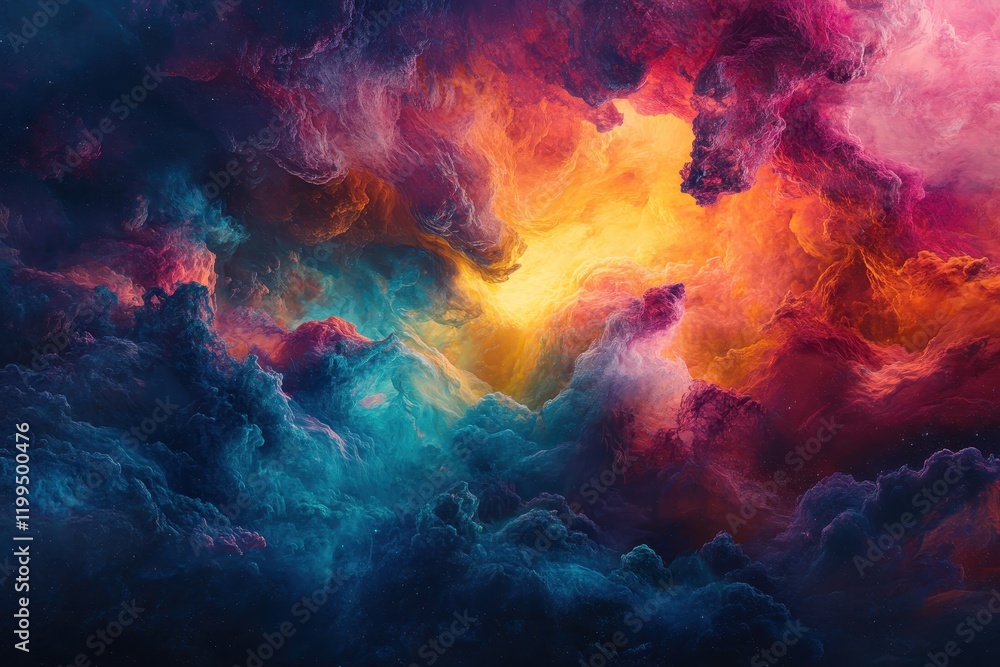 Abstract Cosmic Landscape with Vibrant Nebulae Abstract Cosmic Landscape with Vibrant Nebulae