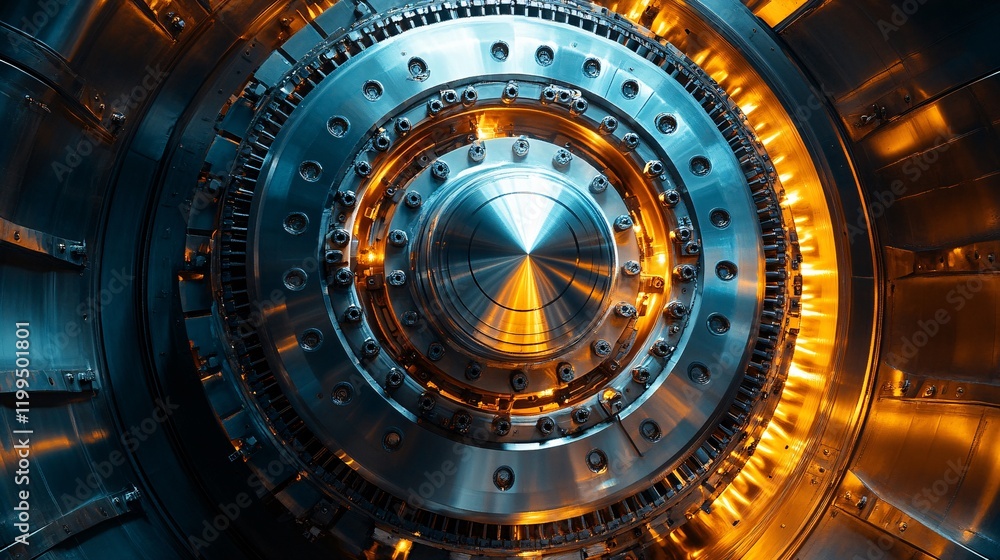 Detailed shot of a steam turbine, showcasing precision engineering and its vital role in energy generation and industrial performance. Detailed shot of a steam turbine, showcasing precision engineering and its vital role in energy generation and industrial performance.
