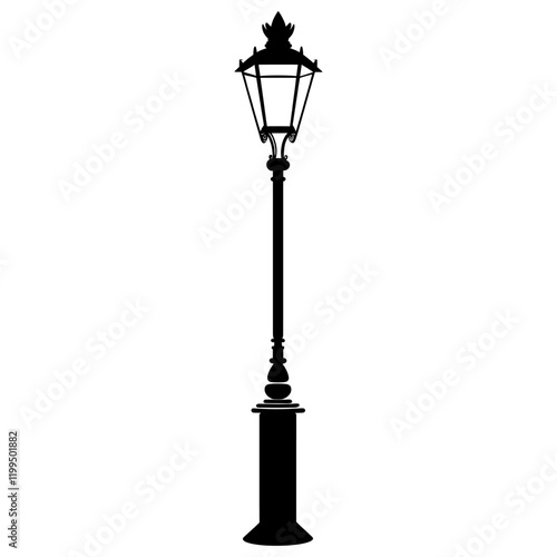 Vintage streetlights silhouette lamp chandelier vector